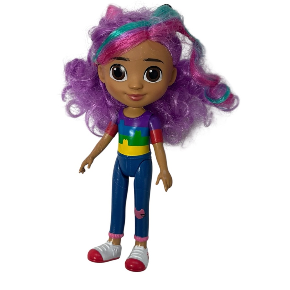Gabby’s Dollhouse Rainbow Gabby 7” Doll Multicolor Hair Cat Ears DreamWorks